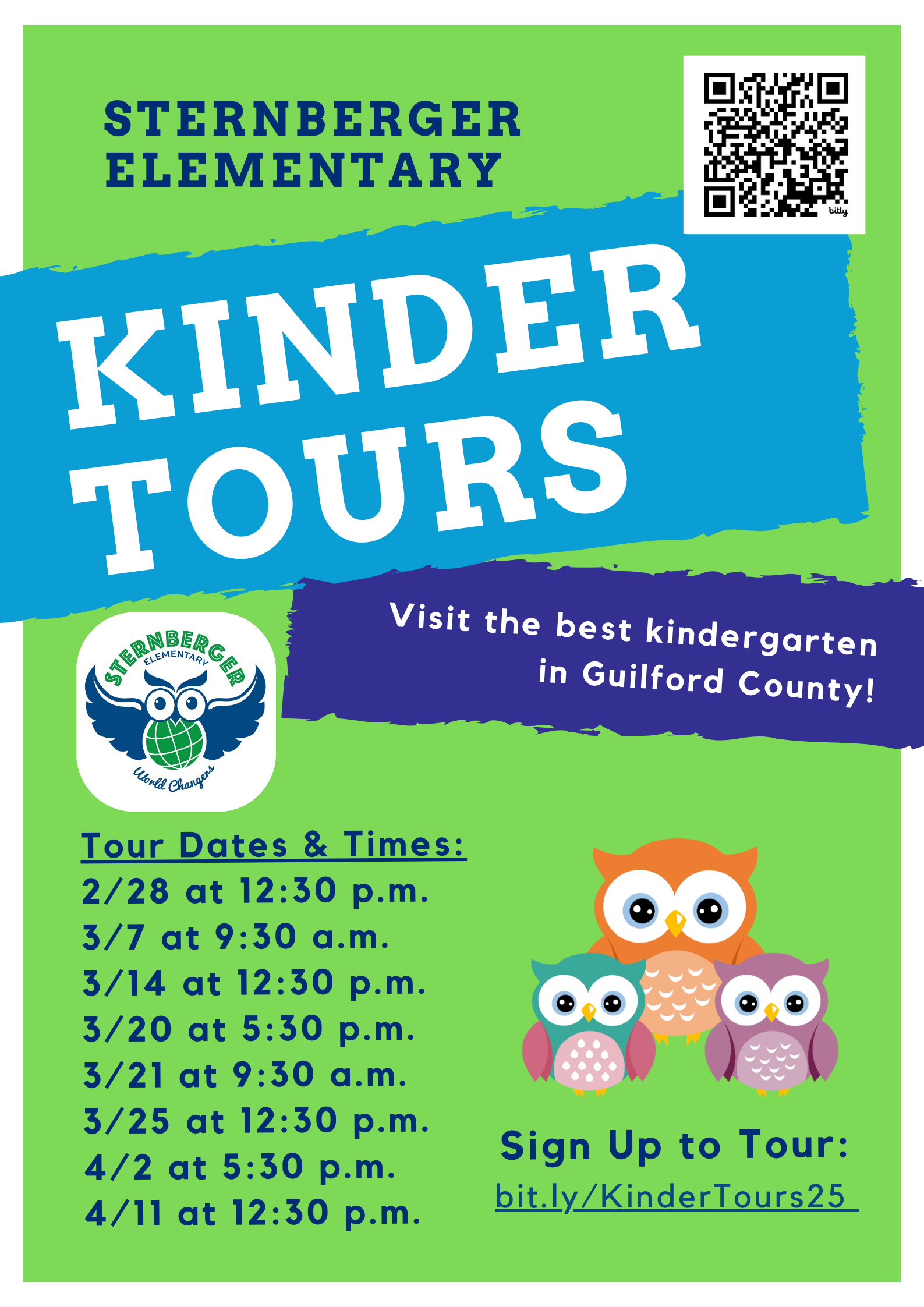 Sternberger Elementary Kinder Tours: Visit the best kindergarten in Guilford County!  Tour dates and times given. 